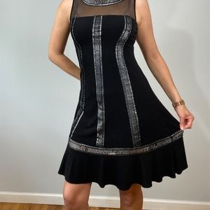 Black with silver details midi dress